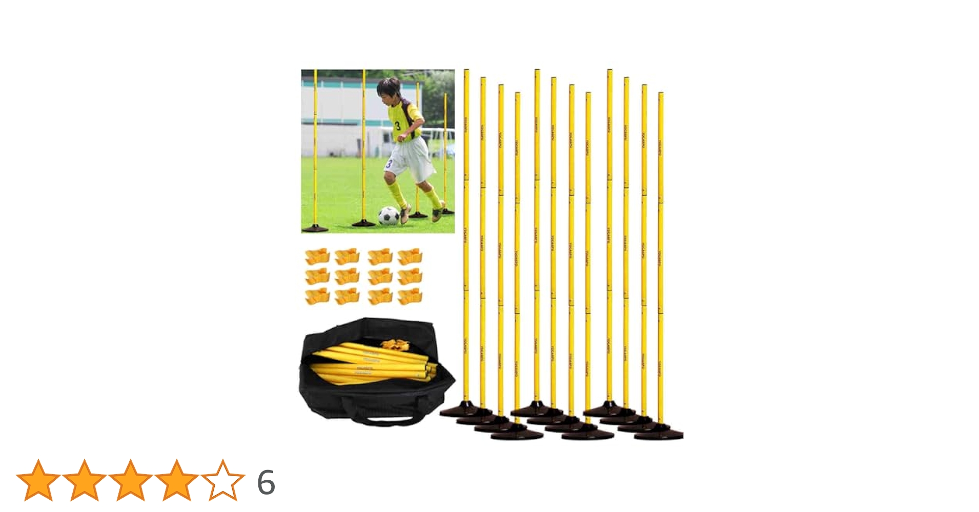 【新品未使用】日本企業の商品！アジリティポール6本　自主練　サッカー　バスケット Amazon | [LEADING EDGE] サッカー バスケット 練習用品 屋外